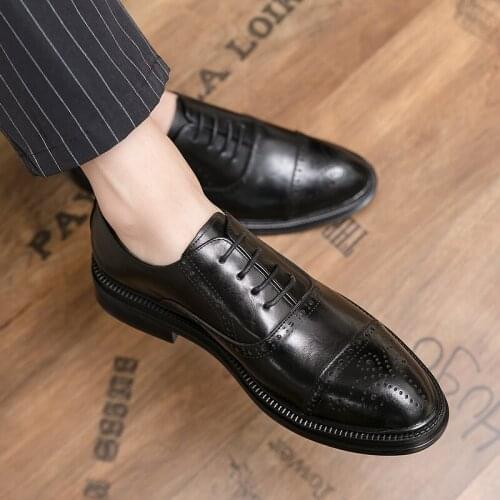 New fashion business dress mens shoes classic leather cowhide mens shoes mens comfortable and breathable casual shoes EU38-45