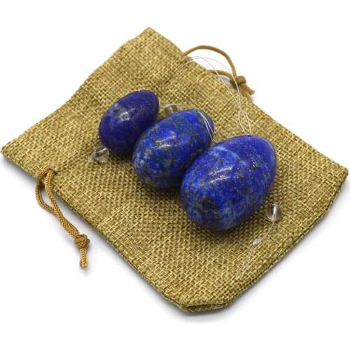 One Set Lapis Lazuli Yoni Egg Natural Drilled Jade Eggs Pelvic Muscle Kegel Exercise Massager
