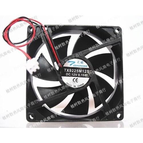 The original day TX9225M12S 12V 0.17A 9CM 9025 2 wire power supply fan