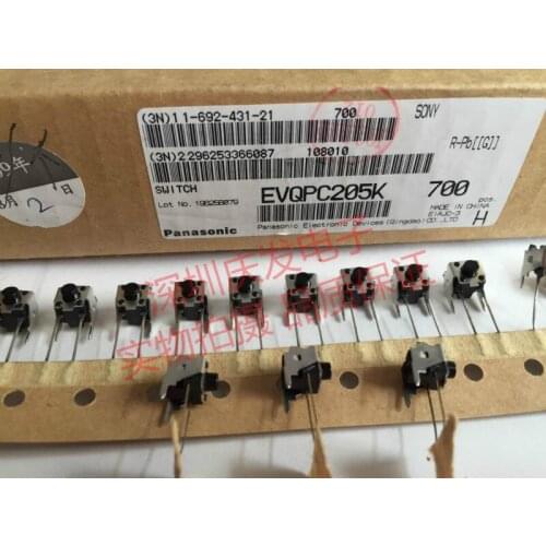 Original new 100% EVQPC205K touch switch 6*6*9.5 thick long legs with bracket micro motion button
