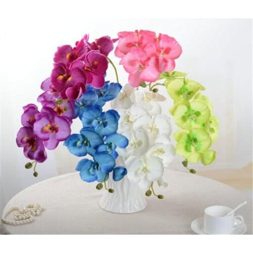 Plastic Fake Flower Simulation Single Branch 8 Small Phalaenopsis Interior Decoration Simulation Flower Craft Flower