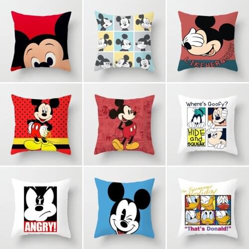 Disney Mickey Mickey Mouse Cushion Cartoon Pillowcase For Boys Girls Kids Teen Gifts Comfortable Soft Sofa Waist Decorative