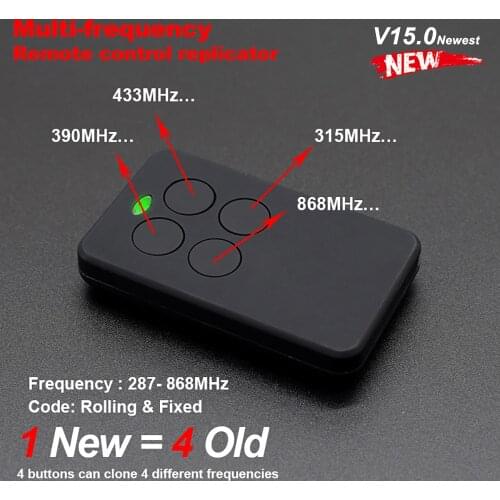 Garage control for CLEMSA MT-1 MT-2 287MHz door command handheld transmitter remote control