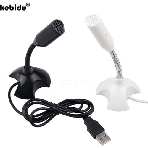 Kebidu Adjustable USB Laptop Microphone Mini Studio Speech Microphone Stand Mic With Holder for Desktop PC High Quality