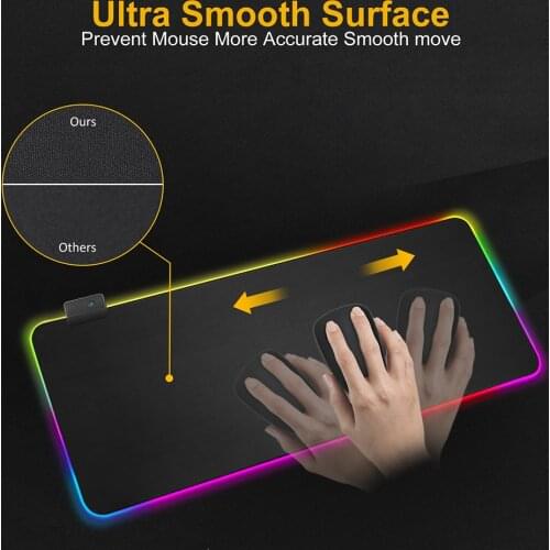 RGB Gaming Mouse Pad Computer Mousepad Gamer Mause Pad Large Mouse Mat Mouse Pad XXL Backlit Mat Desk Mauspad with Backlight