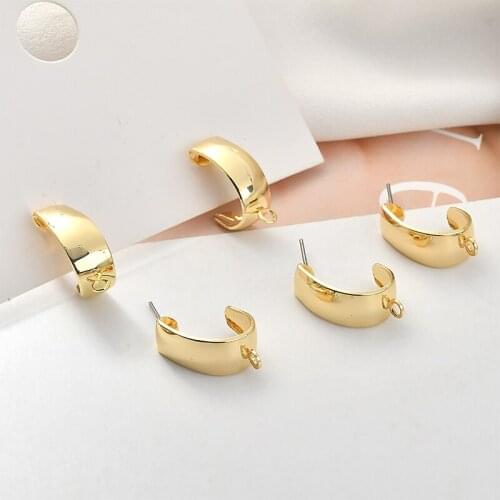 Stylish simplicity geometric C shape 40pcs/lot alloy fashion women stud charms earrings diy jewelry pendants accessory