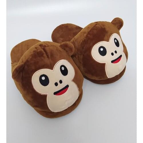 Animal Cartoon Monkey Doll Slippers Cosplay Shoes Cute Funny Aninal Winter Warm Indoor Bedroom Plush Toy Slipper For Man Woman