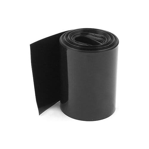 2Meters 56mm Width PVC Heat Shrink Wrap Tube Black for AAA Battery Pack