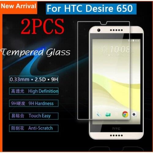 2PCS Tempered Glass For HTC Desire 650 Screen Protector protective film For HTC Desire 650 Glass