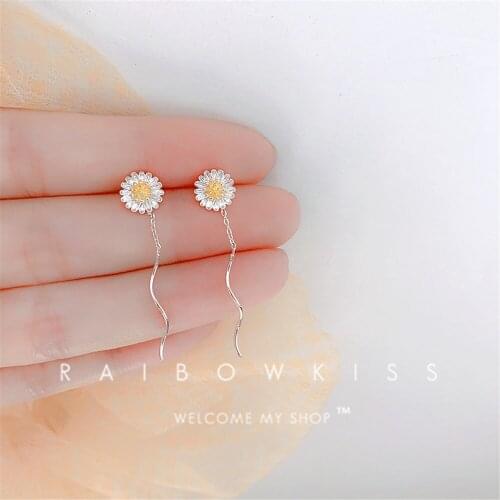 Stud Earrings For Women 2021 Trend Jewelry Earring For Girls Plant Sunflower Earing Bijoux Pendientes Mujer Boucle Oreille Femme