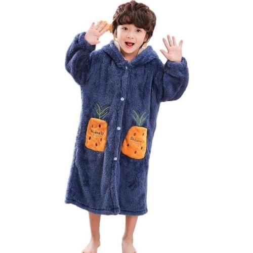 YourSeason Winter Lovely Bathrobes Boys Flannel Spa Robes For Girls Birthday Party Girl Robe Hooded Star Warm Homewear Autumn