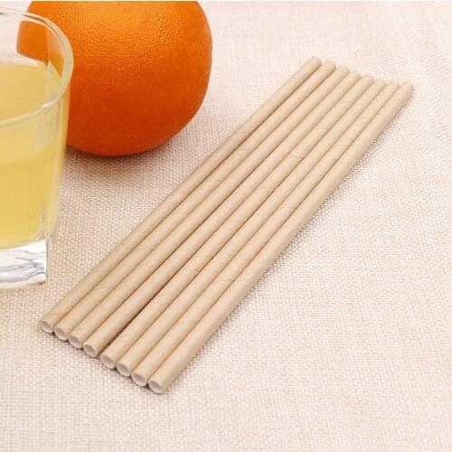 10000pcs Solid Plain Brown Kraft Paper Straws Bulk-Biodegradable Rustic Party Drinking Restaurant Juice Coffee lin5112