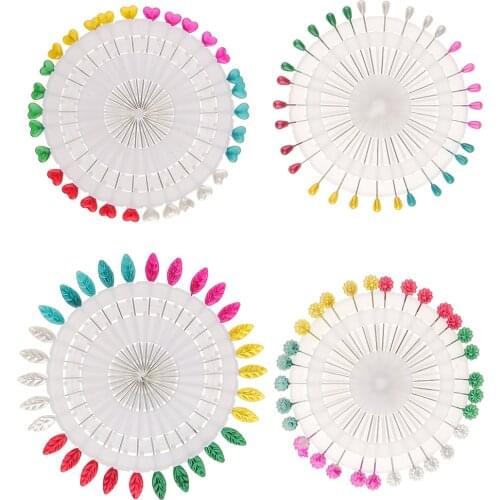 120pcs Ladies Flower Heart Hijab Scarf Pins Tailor Sewing Dressmaking Pins