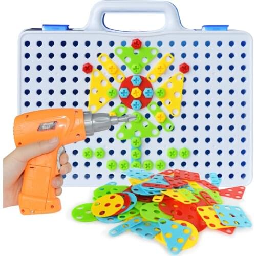 151pcs Children Educational Electric Drill Screw Nut Building Blocks Sets Design Disassembly Assembly Boys Toys for Kids