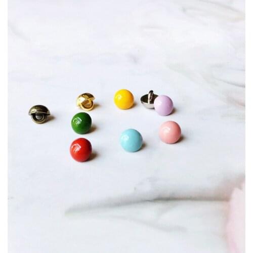 24PCS/pack 4mm Mushroom Shape Mini Metal Buttons For Doll Toys Clothing Decoration DIY Sewing Crafts Supplies