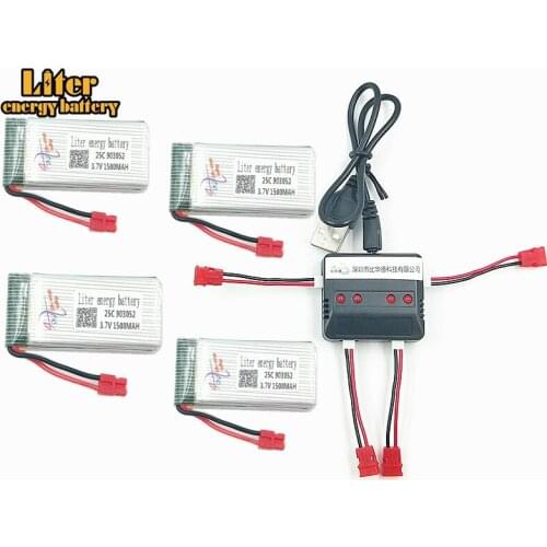 3.7V 1500mah 903052 X5HC X5HW Battery Spare Parts Li-Battery For X5HC X5HW with 4in1 Balance Charger