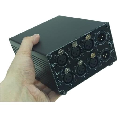 3 Ways Hifi Signal Sources Selector 3(1)-in-1(3)-Out XLR Balance Stereo Audio Switch Switcher Passive Selector Splitter Box