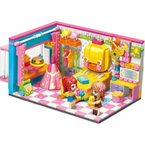 356pcs Enlightenment 31013 Shirley Series Sweetheart Duck Theme Room Assembly Model Girl Assembly Building Block Toy Gifts