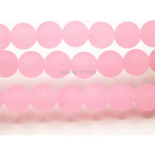4mm 6mm 10mm 12mm Accessories Pink Jades Matting Loose Beads Natural Stone Round DIY Manual Jewelry Making Girls Women Gifts Gem
