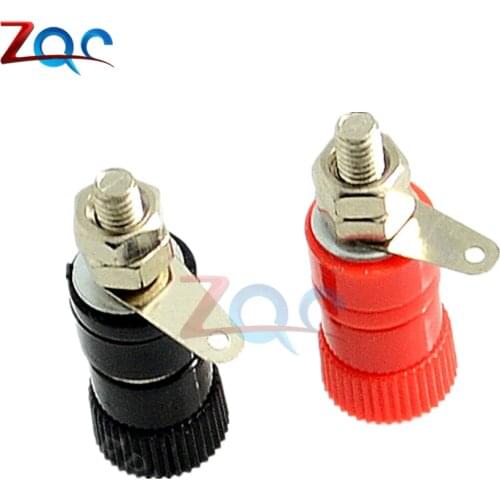 5 Pair 10pcs JS-910B 4mm Banana Socket Nickel Plated Binding Post Nut Banana Plug Jack Connector for Speaker Audio Red + Black