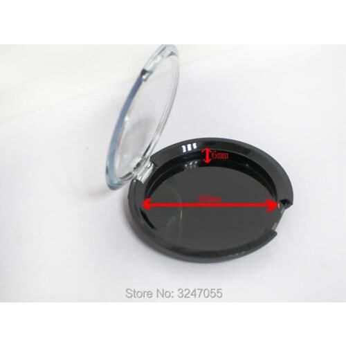 50pcs/lot Clear Black High-end Blusher Sub Packing Box, Round Empty Eyeshadow Powder Compact,Plastic Graceful Cosmetic Container