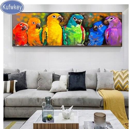 DIY,Diamond Painting Cross Stitch,Handmade Diamond Embroidery"Colorful parrot",Mosaic bird,puzzles 5d diamond,Living Room Decor