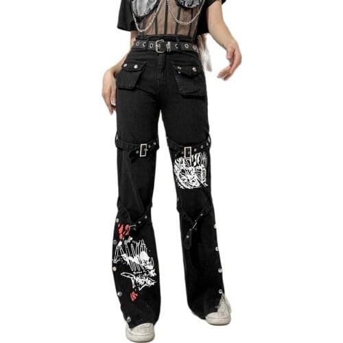 APRIL MODA Womens High Jeans