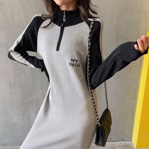 Модные трикотажные платья BringBring China At AliExpress