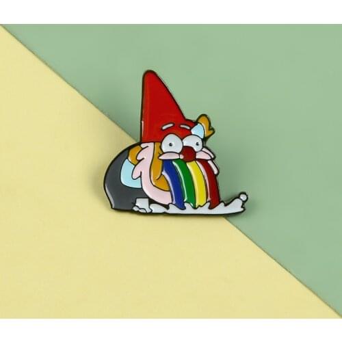 Santa Claus Metal Pins Vomit Rainbow Hard Enamel Pins Funny Christmas Brooches Badges Lapel Clothes Bag Pins Women Jewelry Gifts