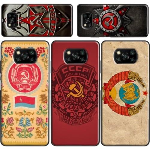 Russia Soviet Emblem Flag Case For Xiaomi Poco X3 F2 Pro Case For Redmi Note 9 8 Pro 7 A 8T 9S 9C Mi Note 10 Lite
