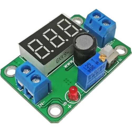 DC-DC 2A 12V Power Supply Module with Voltmeter 4.5V-24V Step Down to 0.93-20V 2A 12V Buck Converter