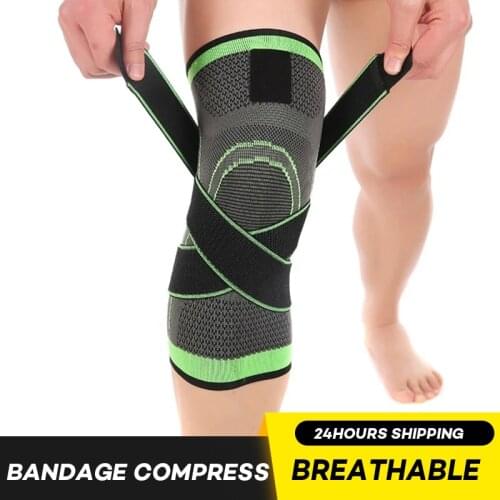 3D Weaving PressureFitness Running Cycling Bandage Knee Support Braces High Elastic Nylon Sports Compression Knee Pad Sleeve