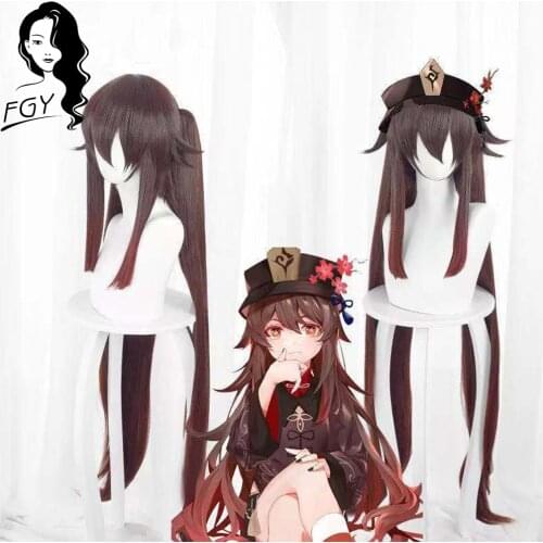 FGY Anime Cosplay Synthetic Wig Long Hair With Bangs Ponytail Natural Male And Female Wigs Game Genshin Character Wig Halloween