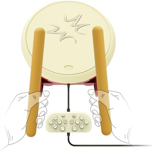 Taiko Drum Taiko Controller No Tatsujin Drumstick Taiko Master Japanese Traditional Instrument for NS Switch/PS 3/PS4 Console/PC