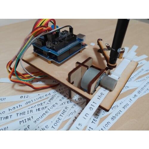 Mini Telegraph Arduino Writing Robot with Stepper Motor Open Source Telegraph Maker DIY Robotic Arm Programming STEM Toy