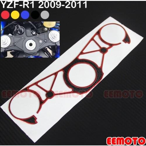Motorcycle Motorbike Pad Triple Tree Top Clamp Upper Front End Decals Stickers For Yamaha YZF1000 YZF R1 YZF-R1 2009-2011