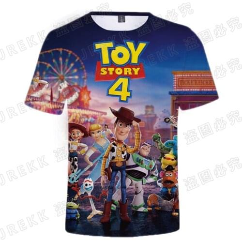 Cartoon Anime Clothes For Children Disney Movie Toy Story 3D Printed Men T Shirts Short Sleeve Fashion Summer Kids T-shirt