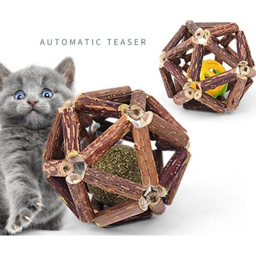 Catnip Ball Cat Toys Pet Ball Benefiical Cat Nip Toys Kitten Matatabi Cleaning Cat Teeth Healthy Catnip Wooden Ball