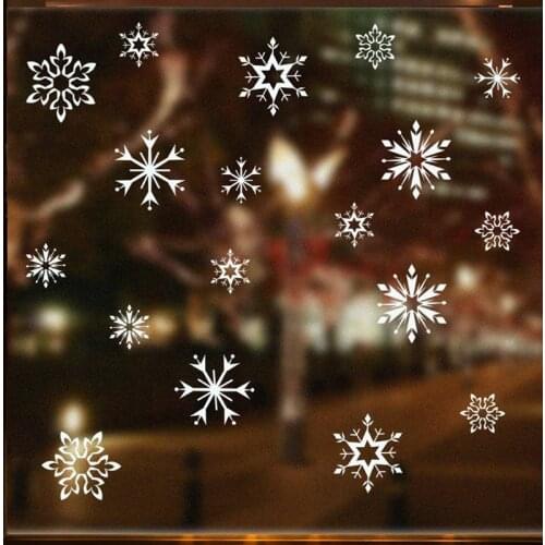 20*40cm Christmas Snowflake Window Sticker Winter Wall Stickers Kids Room Christmas Decorations For Home New Year Stickers