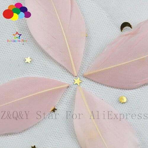 Natural 5-9CM goose feather hard floating head dyed meat pink 100PCSDIY craft jewelry bubble ball decorative feather