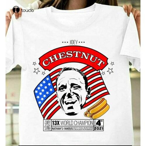 New Joey Chestnut NathanS Hot Dog Eating Fourth Of July 2021 Funny Unisex T Shirt Tee Shirt S-5Xl