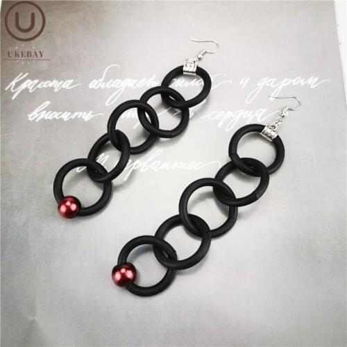 UKEBAY New Pendant Earrings For Women Handmade Luxury Drop Earrings Red Pearl Accessories Party Jewelry For Wedding Earring Gift