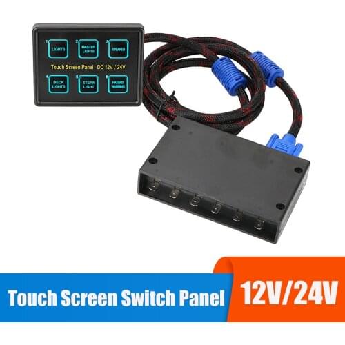 12V 24V 6Gang LED Touch Screen Switch Panel Relays System Box Car Accessories for Marine Boat Caravan Truck Trailer Off Road 4x4