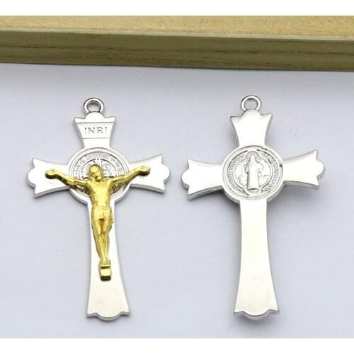 HeyMamba INR Jesus Crucifix Pendant Catholic Holy Christian Wall Crosses Decore Christ Jesu Cross Pendant Keychain