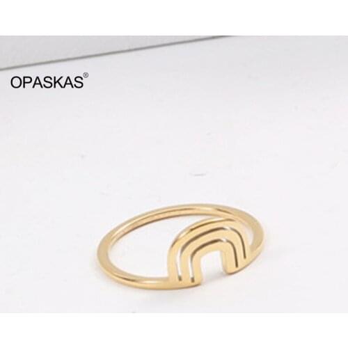 Titanium Steel Geometric Ring Simple And Compact Temperament Ring Gift for Women Mother Wife Girlfriend Lover PT