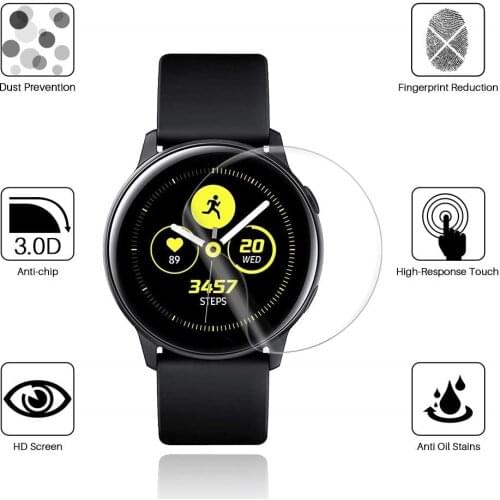 3PC Clear Screen Protector Film For Samsung Galaxy Watch Active 2 44mm 40mm Ultra-thin Protection Full Coverage Protective Film