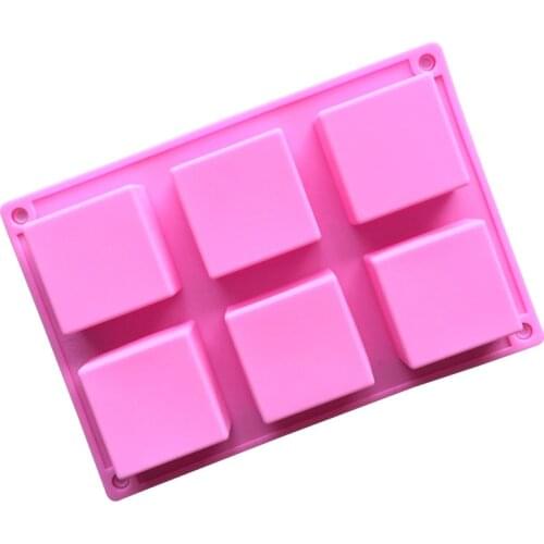 6 Cavities 3D Handmade Rectangle Square Silicone Soap Mold Chocolate Cookies Mould Cake Decorating Fondant Molds D575
