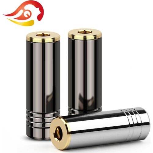 QYFANG 3.5mm 4 Pole Stereo Earphone Female Jack Audio Plug Highly Bright Shell Metal Adapter DIY Wire Connector For Headphone