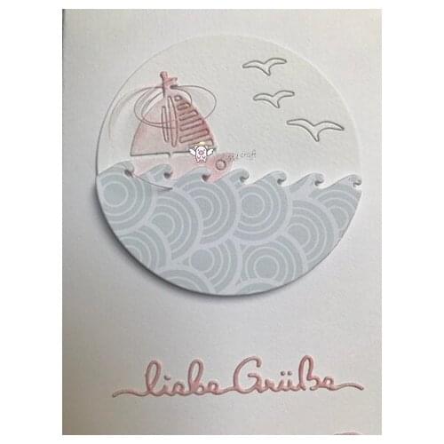 Mmao Crafts Metal Steel Cutting Dies New Wave circle frame Stencil For DIY Scrapbooking Paper/photo Cards Embossing Dies