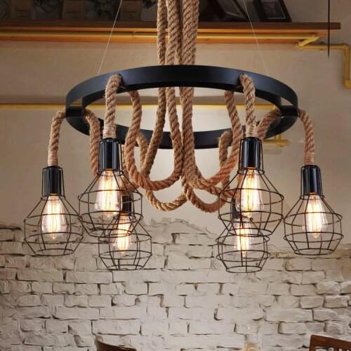 Restaurant Chandelier Industrial Lighting Fixtures Luminaire Lustres De Teto Dining Room Kitchen Lamp Retro Vintage Chandeliers